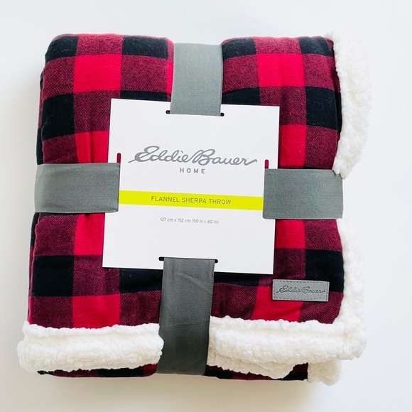 Eddie Bauer Bedding New Eddie Bauer Home 5 X 60 Red Flannel Cabin Plaid Sherpa Throw Blanket